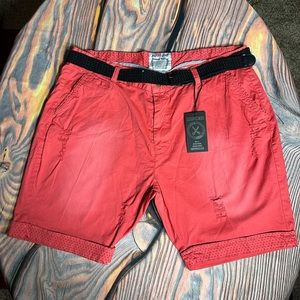 Men’s Bermuda size 40 Bespoke Sport Shorts with belt Salmon Pink